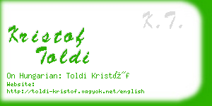 kristof toldi business card